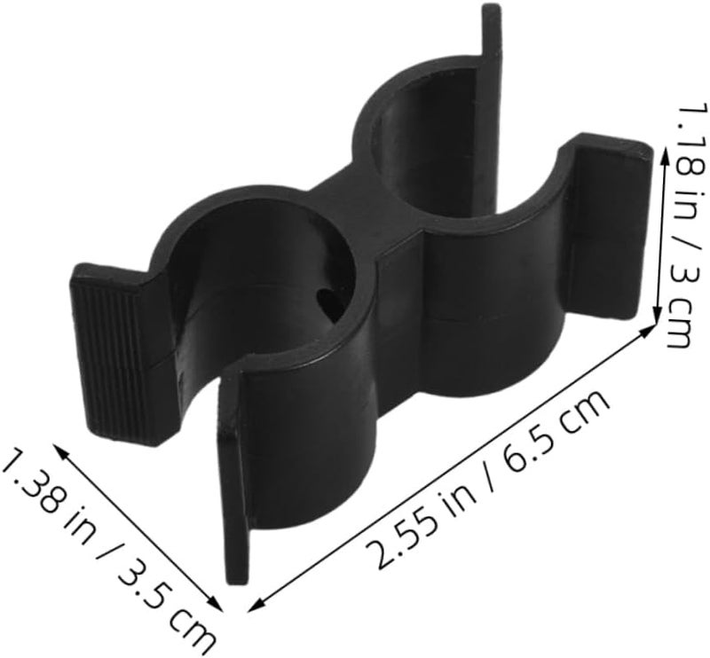 HANABASS 7pcs Black Nylon Double Tube Clamps Hose Connector Clips for Boats Yachts - Image 2